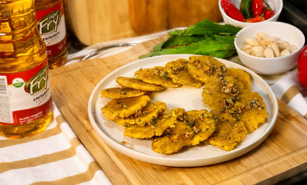patacones al ajillo
